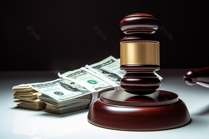 简约法槌和纸币渐变实拍摄影图,高清,摄影图,摄影图片,图片大全,摄影图免费下载